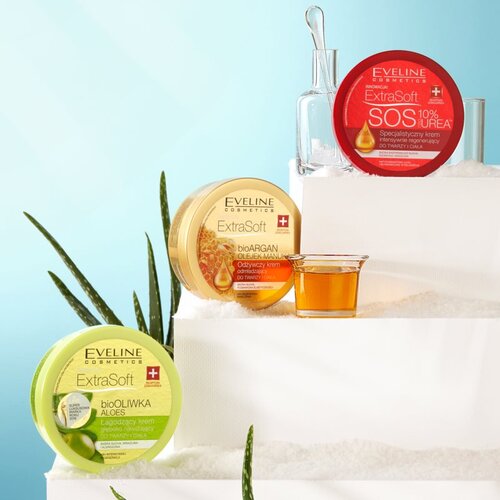 Eveline Extra Soft vlažilna in pomirjujoča krema za občutljivo kožo Bio Olive &amp;amp; Aloe Vera 175 ml Slike