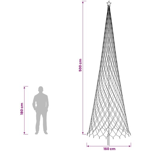  LED božićno drvce 500 cm 550 LED lampica Topla bijela Željezo Slike