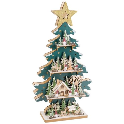  Jelka Božićno selosa LED svetlom28X11X54CM DRVO Slike