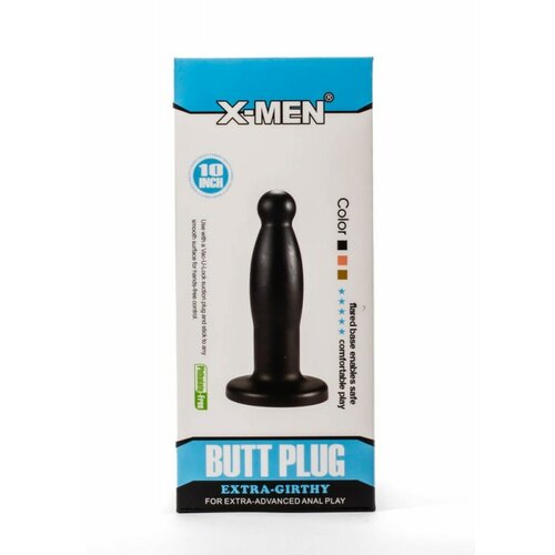 X-Men 9.45&quot; Extra Girthy Butt Plug Black XMEN000167 Cene