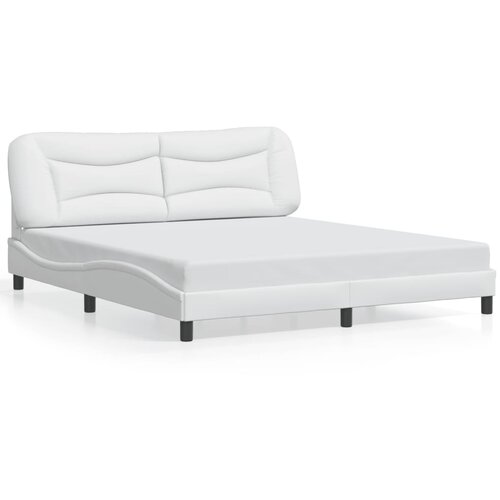  The Living Store Posteljni okvir z LED lučkami bel 180x200 cm umetno usnje - Posteljni Okvir, (21450677) Slike