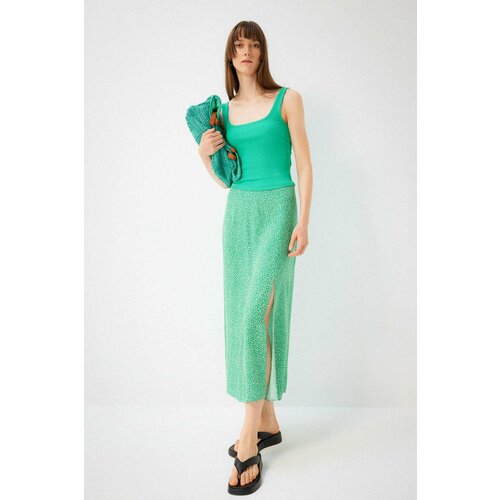 Defacto A-Line Floral Regular Waist Slit Midi Skirt Slike