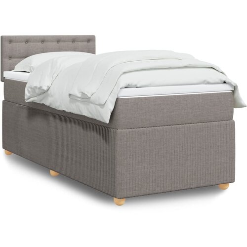 VidaXL Krevet s oprugama i madracem smeđesivi 90x200 cm od tkanine Slike