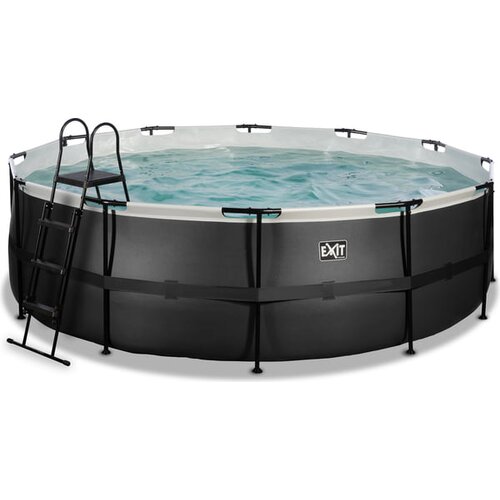 EXIT Toys bazen frame pool &amp;Oslash; 450 x 122 cm vklj. pe&amp;scaron;čeni filter - black leather style Slike