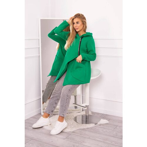 Kesi Insulated sweatshirt with asymmetrical zipper light green Cene