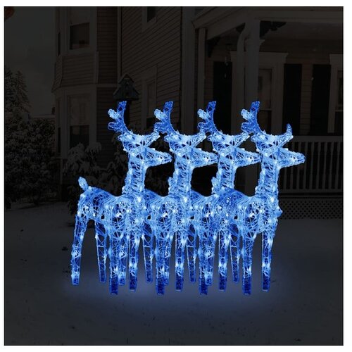  Božićni sobovi 4 kom plavi 160 LED žarulja akrilni Cijene