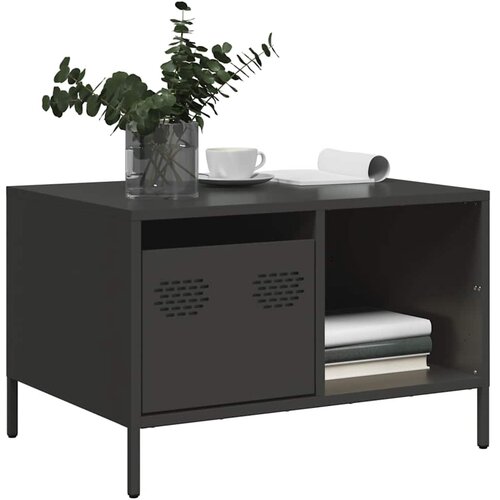 vidaXL Klubska mizica črna 68,5x50x43,5 cm valjano jeklo Cene