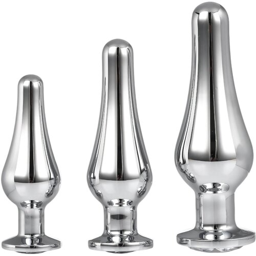 DREAMTOYS Gleaming Love - komplet dilda s analnim vrhom - srebrni (3 dijela) Cijene