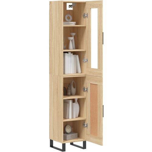  Visoka komoda hrasta sonome 34,5x34x180cm od konstruiranog drva Slike