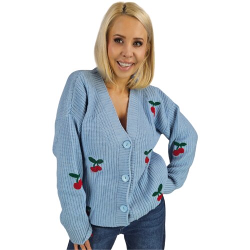Pri Warm and cozy women&amp;#039;s sweater with cherries in autumn LARAMIE Slike