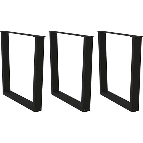 VidaXL Noge jedilne mize V-oblike 3 kosi črne 80x(72-73,3) cm jeklo Slike