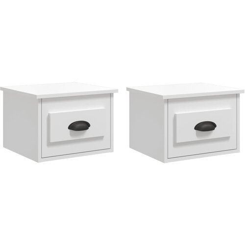 Maison Chic Stenski Dvo delni komplet Nočne omarice - Nočne mize visok sijaj bele 41,5x36x28 cm, (21687700) Slike