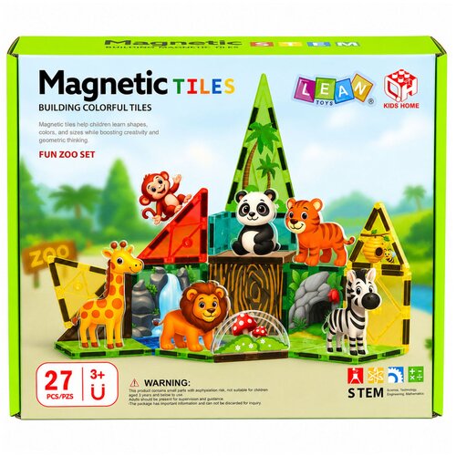 Magnetic Construction Blocks Wild Animals Jungle ZOO 27 pcs. Slike