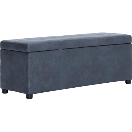 vidaXL Klop s prostorom za shranjevanje 116 cm sivo umetno semiš usnje Cene