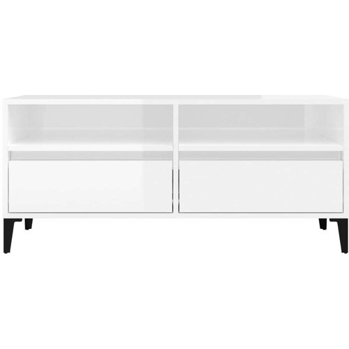 vidaXL TV omarica visok sijaj bela 100x34,5x44,5 cm inženirski les Cene