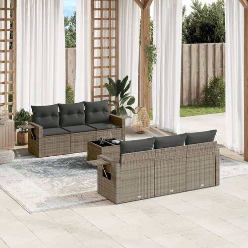 vidaXL 7-dijelni set vrtnih sofa sivi od poliratana Cijene