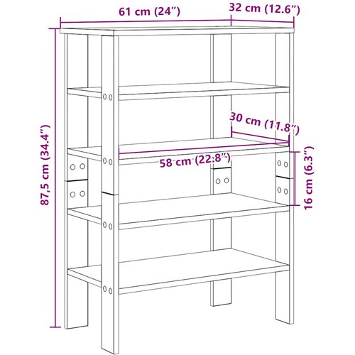  Stalak za cipele crni 61x32x87,5 cm od konstruiranog drva Slike