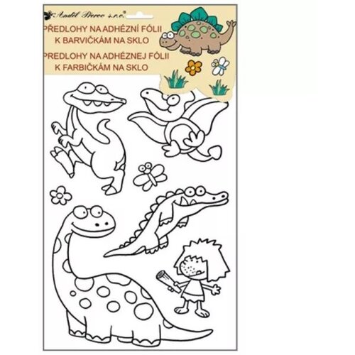  Nalepke za slikanje na steklo z motivom dinozavra - 30x21 cm Slike