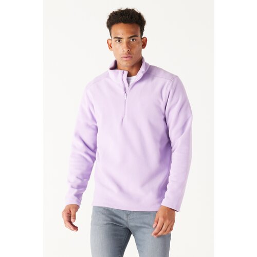 AC&Co / Altınyıldız Classics Men's Lilac Anti-Pilling Anti-Pilling Standard Fit Stand Up Collar Fleece Sweatshirt. Slike