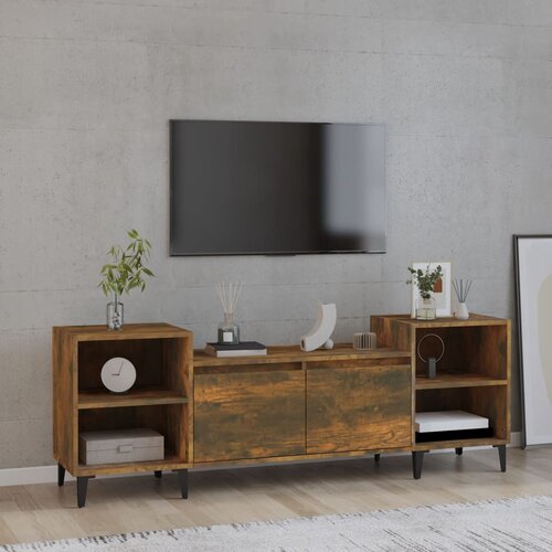 TV ormarić boja dimljenog hrasta 160x35x55 cm konstruirano drvo Cijene