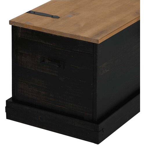 vidaXL Skrinja za shranjevanje HALDEN črna 91x48x47cm Masivni les, bor Cene
