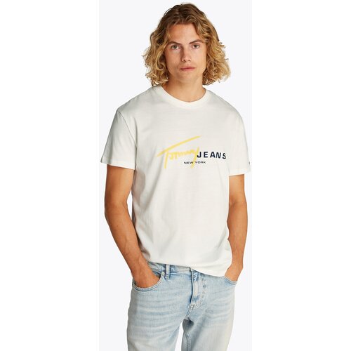 Tommy Jeans Majica mornarsko plava / žuta / bijela Slike