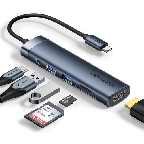 Vention Multiport USB-C HDMI 2xUSB-A SD FT PD 100W 6u1 Cijene
