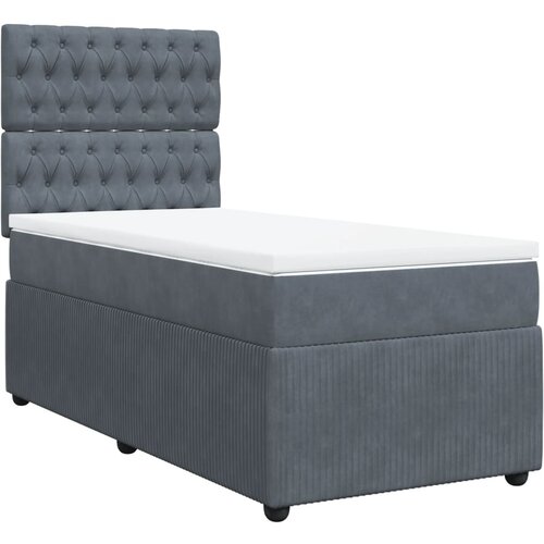 vidaXL Box spring krevet s madracem tamnosivi 80 x 200 cm baršunasti Cijene