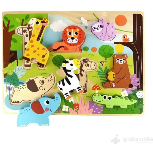 Tooky_Toy drvene puzzle divlje životinje Slike