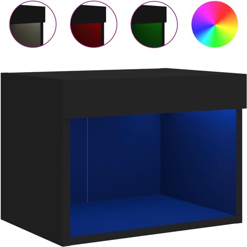 Maison Chic Nočna omarica - Nočna miza z LED lučkami stenska črna, (21687102) Cene