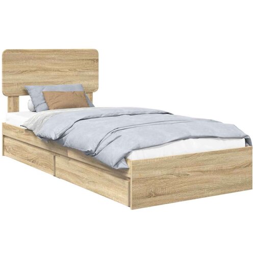  Krevet s od storage Sonoma hrast 100 x 200 cm Konstruirano drvo Slike