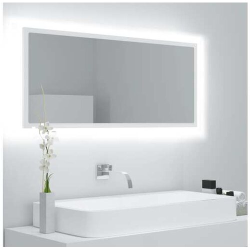  LED kopalni&amp;scaron;ko ogledalo belo 100x8,5x37 cm iverna plo&amp;scaron;ča Slike