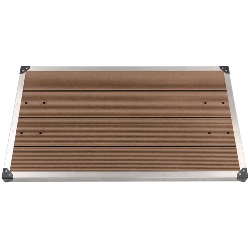 VidaXL podstavek za zunanji tu&amp;scaron; wpc nerjaveče jeklo 110x62 cm rjav Slike