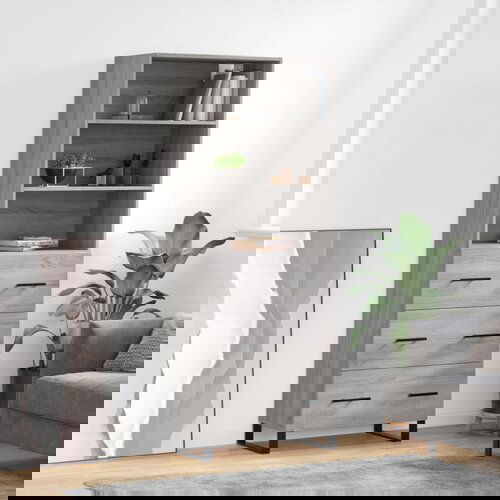 vidaXL Visoka komoda siva sonome 69 5x34x180 cm od konstruiranog drva Cijene