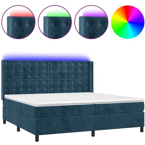  box spring s madracem LED tamnoplavi 200x200 cm bar&amp;scaron;un Slike