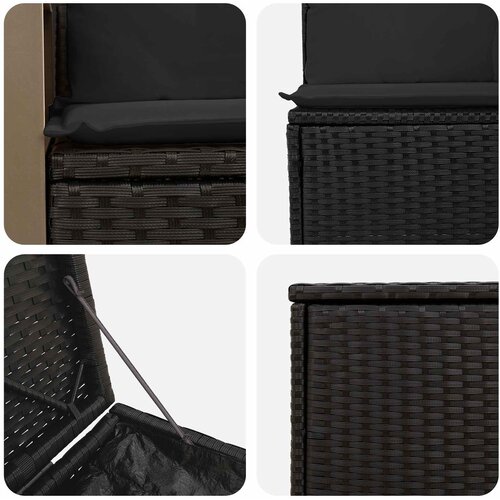  Set sofe 7 kom. Crna 118 x 62 x 69 cm Poli Rattan i čelik Slike