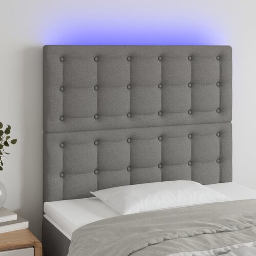 The Living Store LED posteljno vzglavje temno sivo 90x5x118/128 cm blago - LED Vzglavje, (21660347) Cene