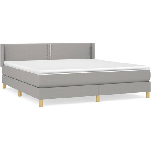VidaXL Box spring postelja z vzmetnico svetlo siva 160x200 cm žamet, (20899860) Slike