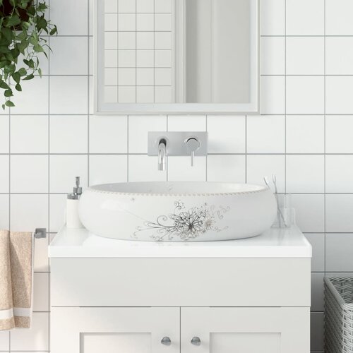 Nadgradni umivaonik bijeli ovalni 59 x 40 x 15 cm keramički Cijene