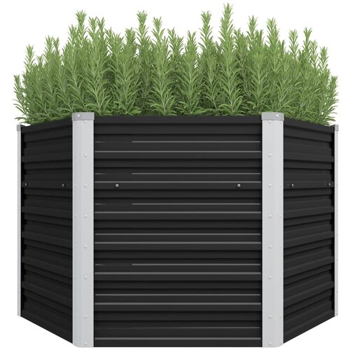 vidaXL Visoka greda antracitna 129x129x77 cm pocinkano jeklo Cene
