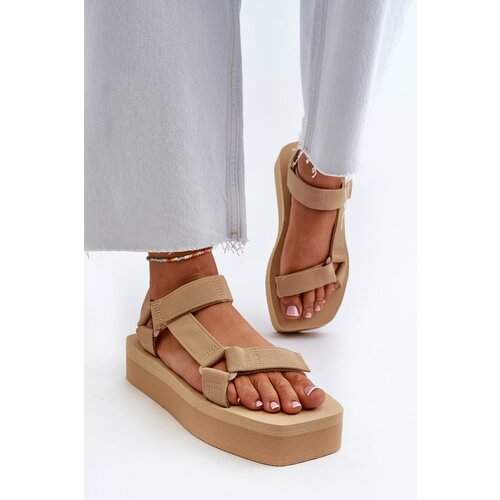 Kesi Women's platform sandals Beige Edireda Slike
