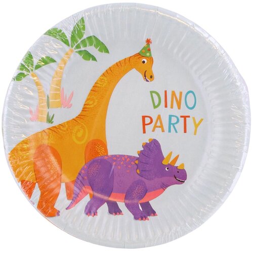 Procos Set od 8 papirnatih tanjura za Dino party, promjer 23 cm Slike
