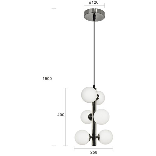  Brilagi - LED luster na sajli MILLA 6xG9/3W/230V crni hrom/bela Slike