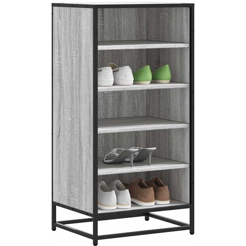 VidaXL Regal za čevlje siva sonoma 48x38x97,5 cm inženirski les Slike