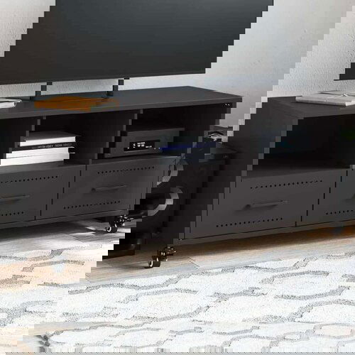 vidaXL TV ormarić crni 100,5x39x43,5 cm hladno valjani čelik Cene