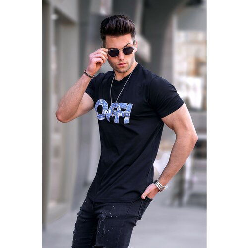 Madmext Black Men's Printed T-Shirt 5254 Slike