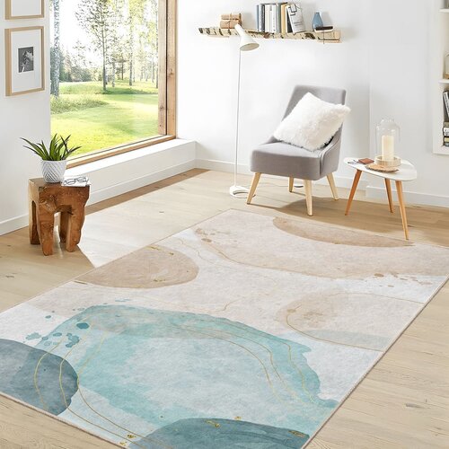 Mila Home Krem/tirkizni perivi tepih 120x180 cm Puddle &amp;ndash; Slike