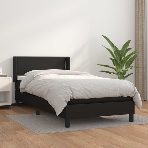 The Living Store Box spring postelja z vzmetnico črna 80x200 cm umetno usnje - Box Spring Postelja, (21520559) Slike