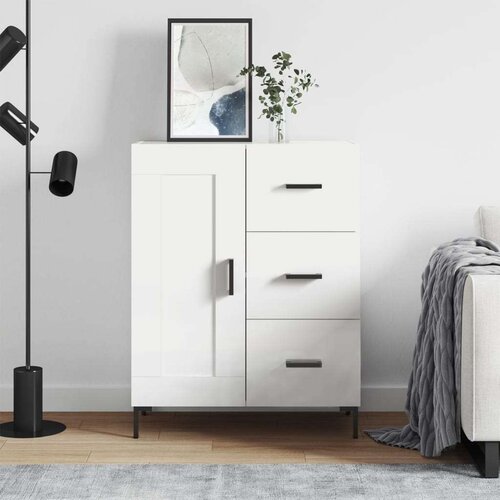 vidaXL Komoda bela 69,5x34x90 cm inženirski les Cene