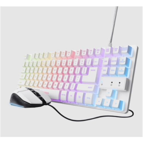 Trust Tastatura+miš GXT 798 2-in-1 Gaming set/TKL/US/bela Cene